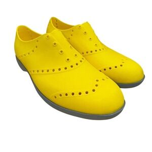 Biion Brights Yellow Perforated Oxford Shoes, Mens Size 9 EUC